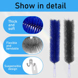 4 Pcs Fan Cleaner,Bendable Fan Duster,Comes with a Small Dusting Brush,Fan Brush,for Cleaning,Dust-Removing,Fan Cleaning Brush Suitable for Floor