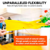 Vgo... 10-Pairs Reusable Household Gloves, Rubber Dishwashing gloves, Extra Thickness, Long Sleeves, Kitchen Cleaning, Working, Painting, Gardening