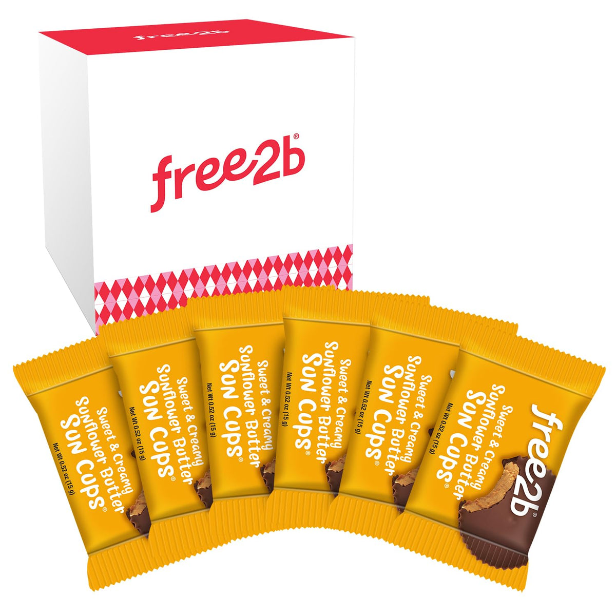 Free2b Sunflower Butter Sun Cups, Allergy Friendly Holiday Pack, 6 Count