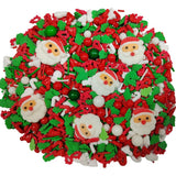 1 Bottle Christmas Sprinkles for Cookie Decorating Cake Toppers Candy Santa Claus Cupcake Topper Dessert Sprinkle with 6 Pieces Santa Claus