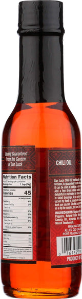 Sun Luck Oil, Hot Chili, 5-Ounce Glass Bottle (Pack of 6)