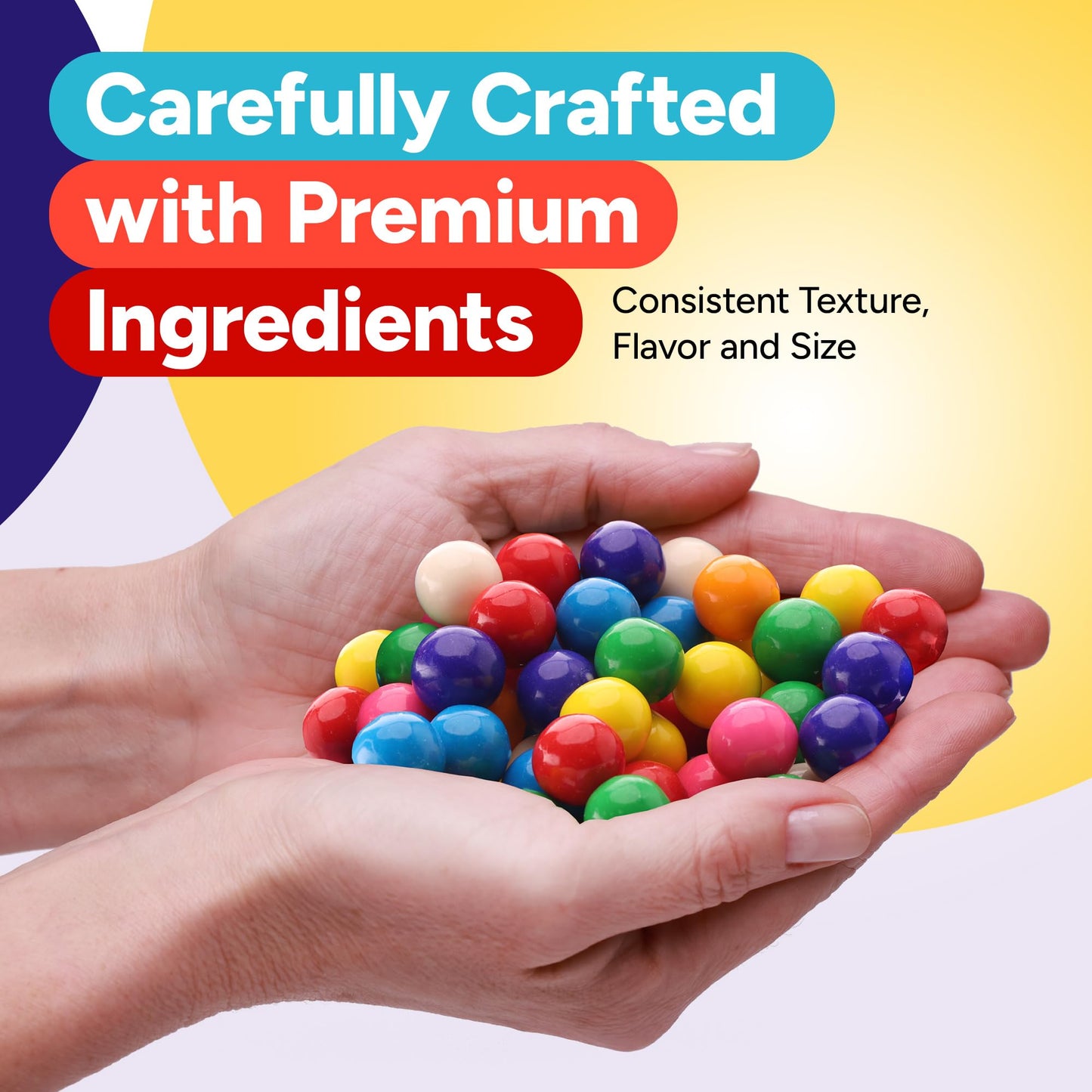 Gumballs for Gumball Machine Refills -Assorted Fruit Flavored Gum Balls - 0.5" Mini Bubble Gum - Bulk Gum Bag 15 OZ - Chewing Gum for Kids - Double