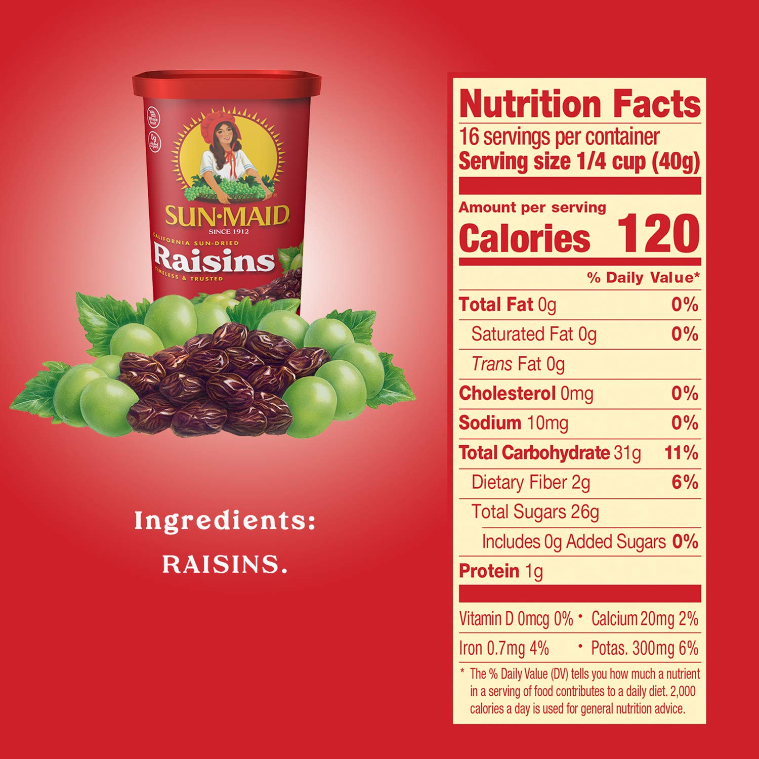 Sun-Maid California Raisins | 23 Ounce | Whole Natural Dried Fruit | No Artificial Flavors | Non-GMO | Vegan And Vegetarian Friendly