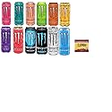Monster Energy Drink Variety -Low Calorie Pack - 16 ounce (Pack of 12) + Stinger Energy Chews