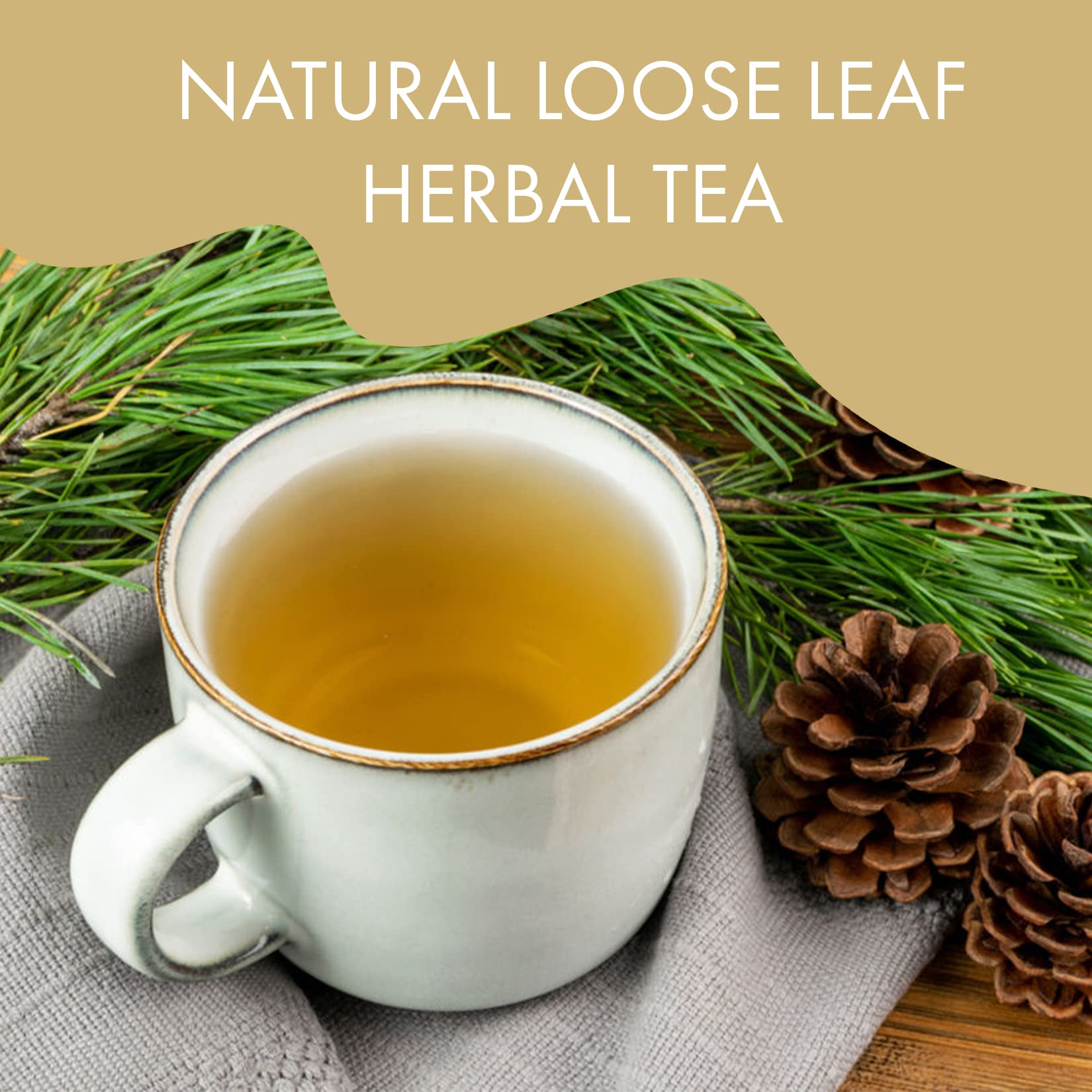 Fusion Select 100% Natural Pine Needle Tea - Fresh, Natural Loose Leaf Herbal Teas for Relaxation, Immunity & Health - Dried Pine Needles