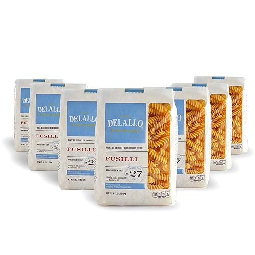 DeLallo Fusilli Pasta, Twisted Shape, Corkscrew Pasta Made in Italy, Bronze Cut, Made with Only 100% Durum Wheat Semolina Flour, Kosher, Vegan