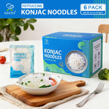 Soeos Organic Konjac Noodles, Fettuccine, 9.5oz (270g) 6 Packs, Kosher, Sugar Free, Gluten Free, Low Calorie, Low Carb Pasta, Shirataki Noodle