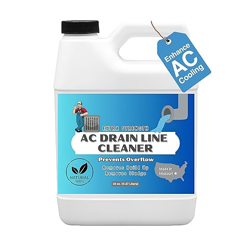 AC Drain Line Cleaner - Extra Strength | Clears Clogs & Buildup in HVAC A/C & Condensate Drain Lines | Safe & Effective AC Line Cleaner for Ice