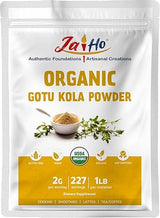 Jai Ho Certified USDA Organic Gotu Kola Powder - 1 LB - Gluten-Free, Vegan, Non-GMO - Resealable Zip Lock Pouch