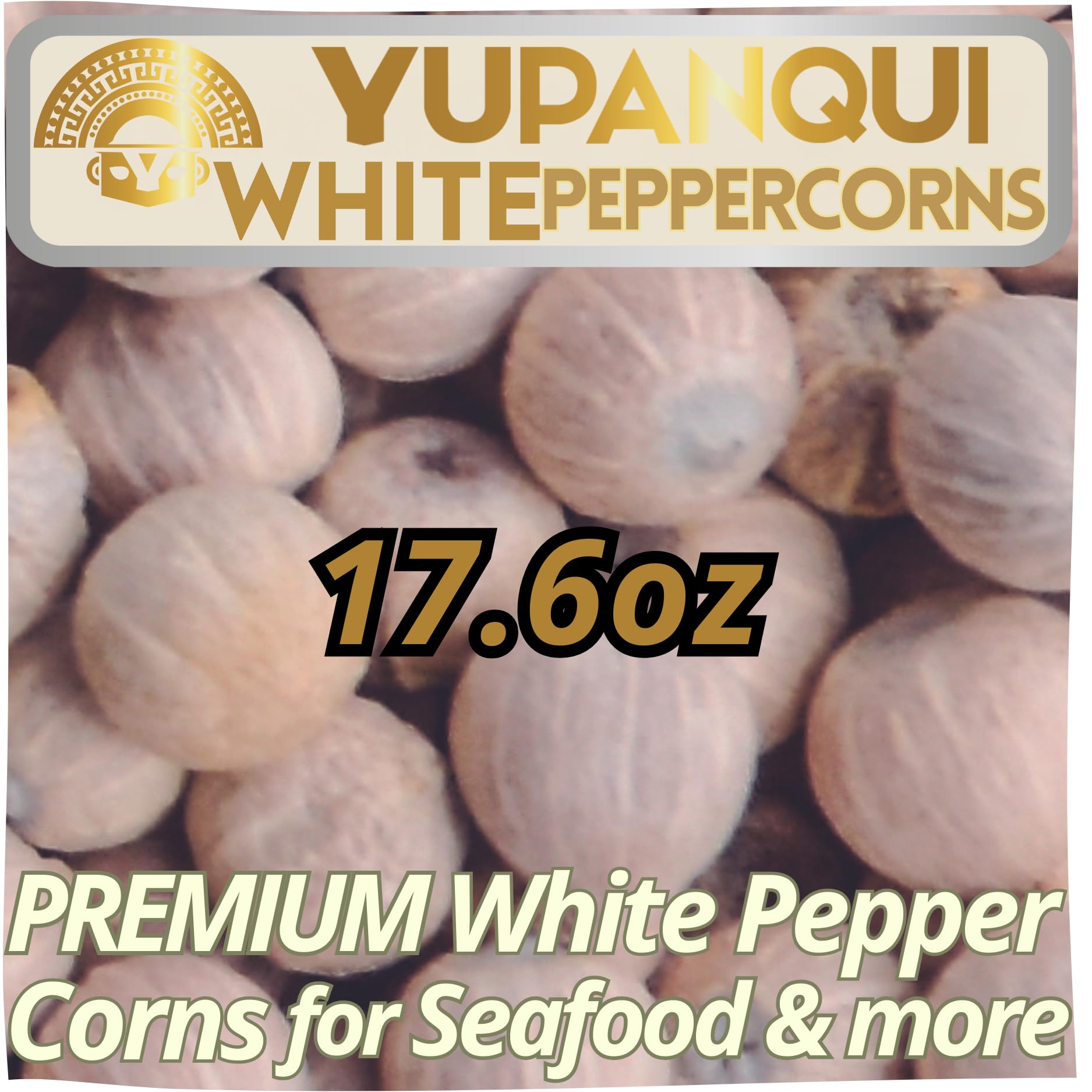 YUPANQUI White Peppercorns Whole Peppercorns for Grinder Refill - Naturally Fermented Organic White Pepper corn with Oceanic Mineral Notes & Complex