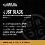 Black Rifle Coffee Company Just Black, 12oz Bag, Ground Coffee Medium Roast - Roasted Blend Made from Arabica Beans - Colombian & Brazilian Beans