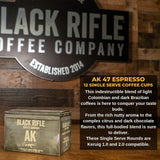 Black Rifle Coffee Company AK Espresso, 12 Count, Medium Roast K Cups - Single Serve K Cups Coffee Pods - Kcup Pods Compatible with Keurig 1.0 & 2.0