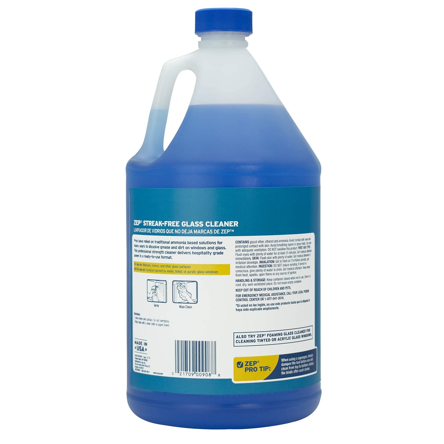 Zep, ZU1120128, Streak-Free Glass Cleaner, 128 ounce
