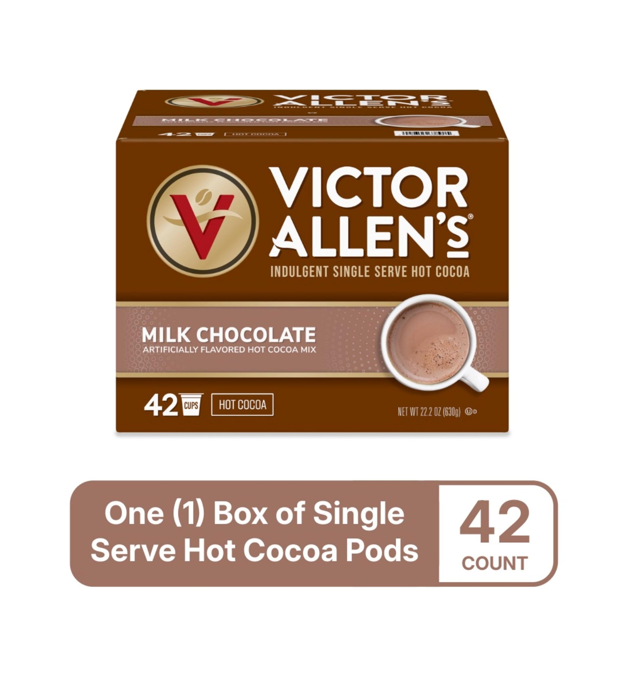 Victor Allen's Milk Chocolate Hot Cocoa, 42 Count, Single Serve K-Cup Pods for Keurig K-Cup Brewers