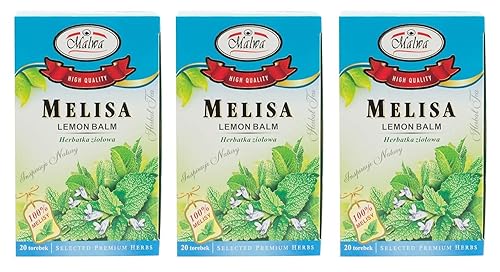 Malwa Herbata Ziolowa - Melisa (Melissa Tea), Poland, Pack of 3, 40 g/1.41 oz