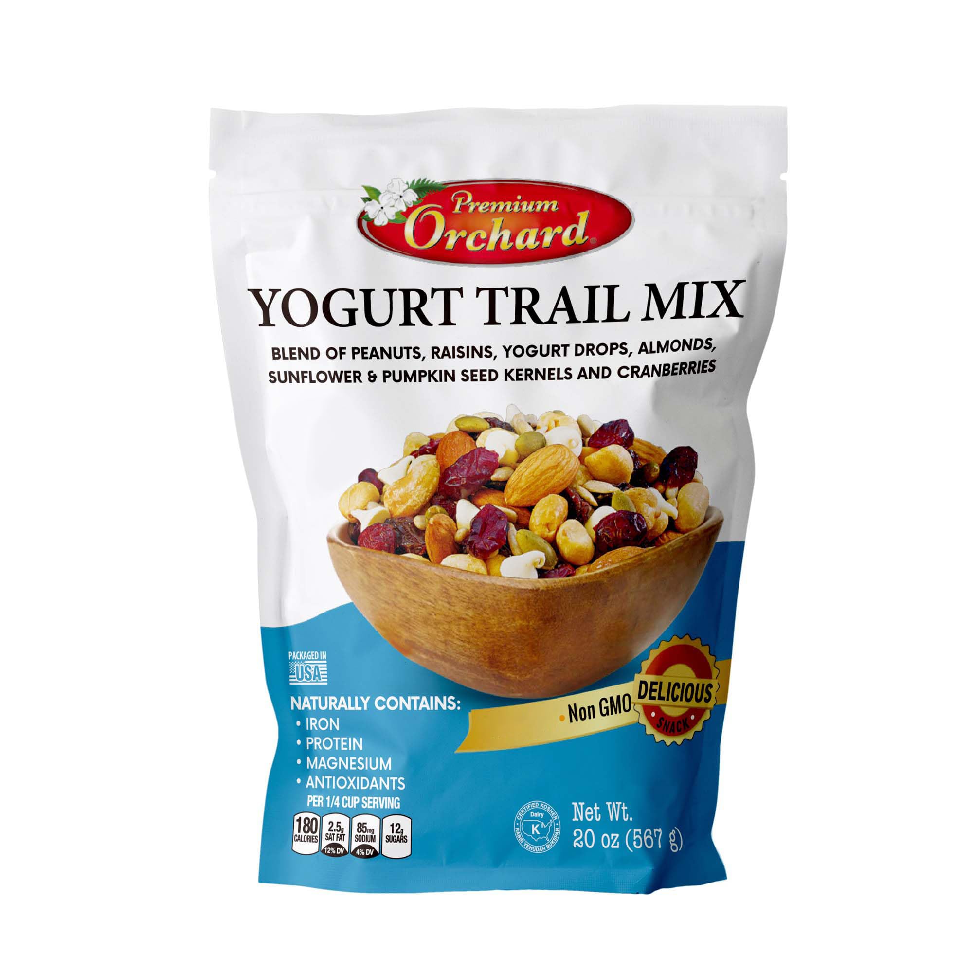 YOGURT TRAIL MIX BY PREMIUM ORCHARD - Seeds, Yogurt, Fruit and Nuts Mix - Trail Mix Bulk Blend of Mixed Nuts & Dried Fruit - Healthy Snacks, High