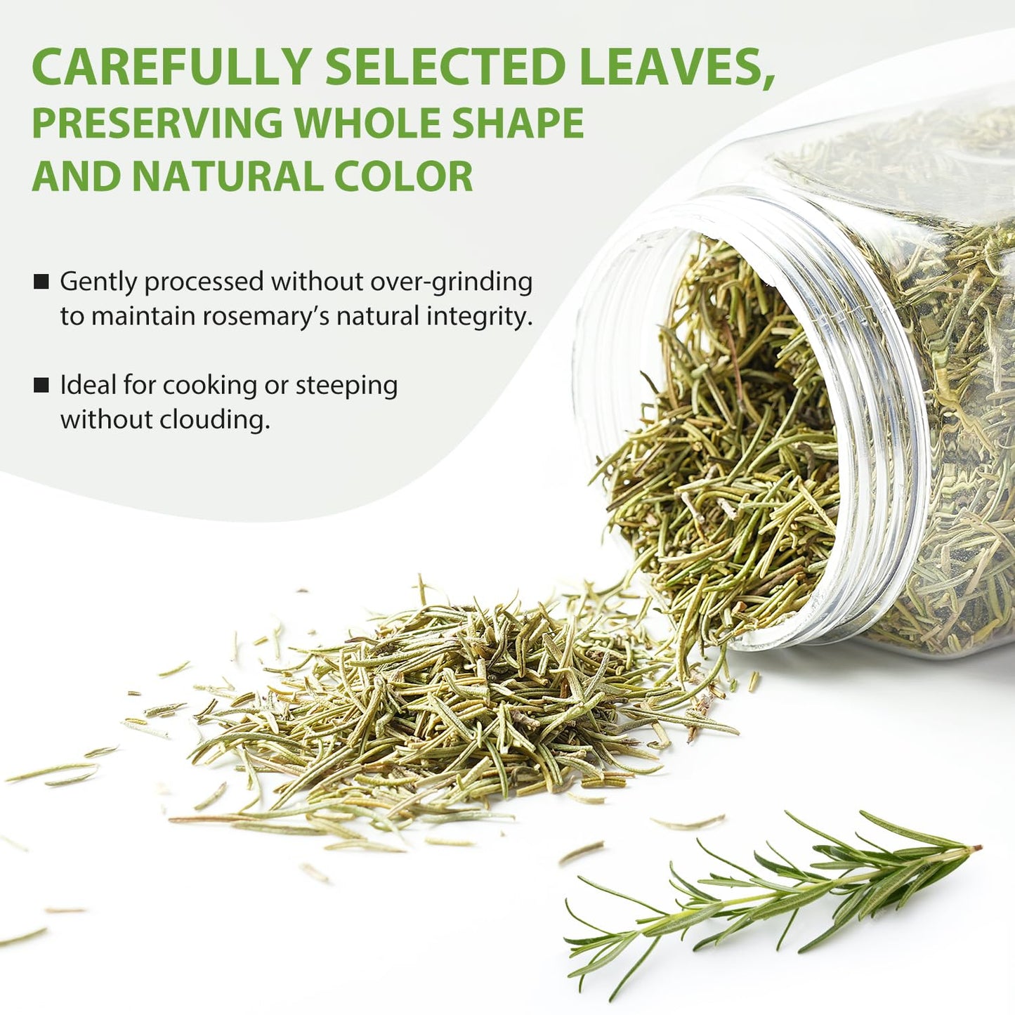 Soeos Dried Rosemary Leaves, 7.76 oz (220g), Whole Rosemary for Cooking, Seasoning, Baking, Roasting, Marinades and Tea, Premium Quality, All Natural