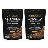 Struesli Cacao & Coffee Organic Granola, Grain & Gluten Free, Healthy Snacks with Cacao, Coffee, Tiger Nuts, Pecans, Walnuts, Hemp Hearts & Coconut