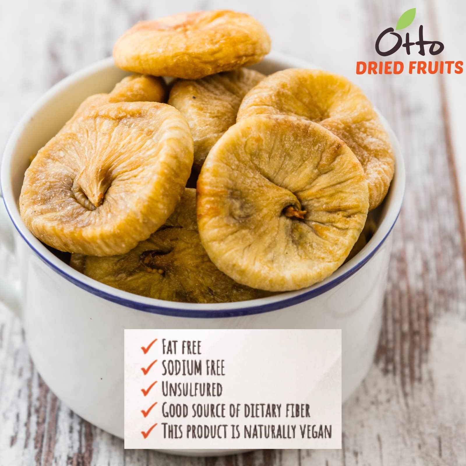 Otto Dried Fruits - Non-GMO Snack, Naturally Vegan Snack with No Added Sugar, Flavors or Preservatives (Pack of 1, Dried Turkish Figs)