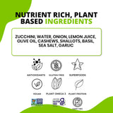 LIVWELL Sicilian Zucchini Pasta Sauce - Pack of 6 Plant Based Dairy Free Sicilian Zucchini & Lemon Pasta Sauce with Fresh Basil, Olive Oil, Cashews