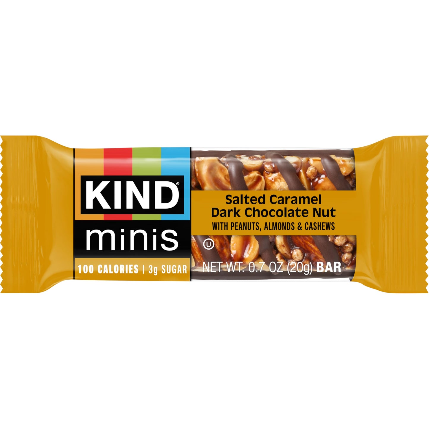 KIND Mini Snack Bars Variety Pack, Gluten Free, Low Sugar, Low Calorie Snacks, Salted Caramel Dark Chocolate Nut, Dark Chocolate Almond Coconut, 20