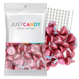 Pink Candy Milk Chocolate Kisses 270 ct Plus Exclusive Bonus Kiss Stickers