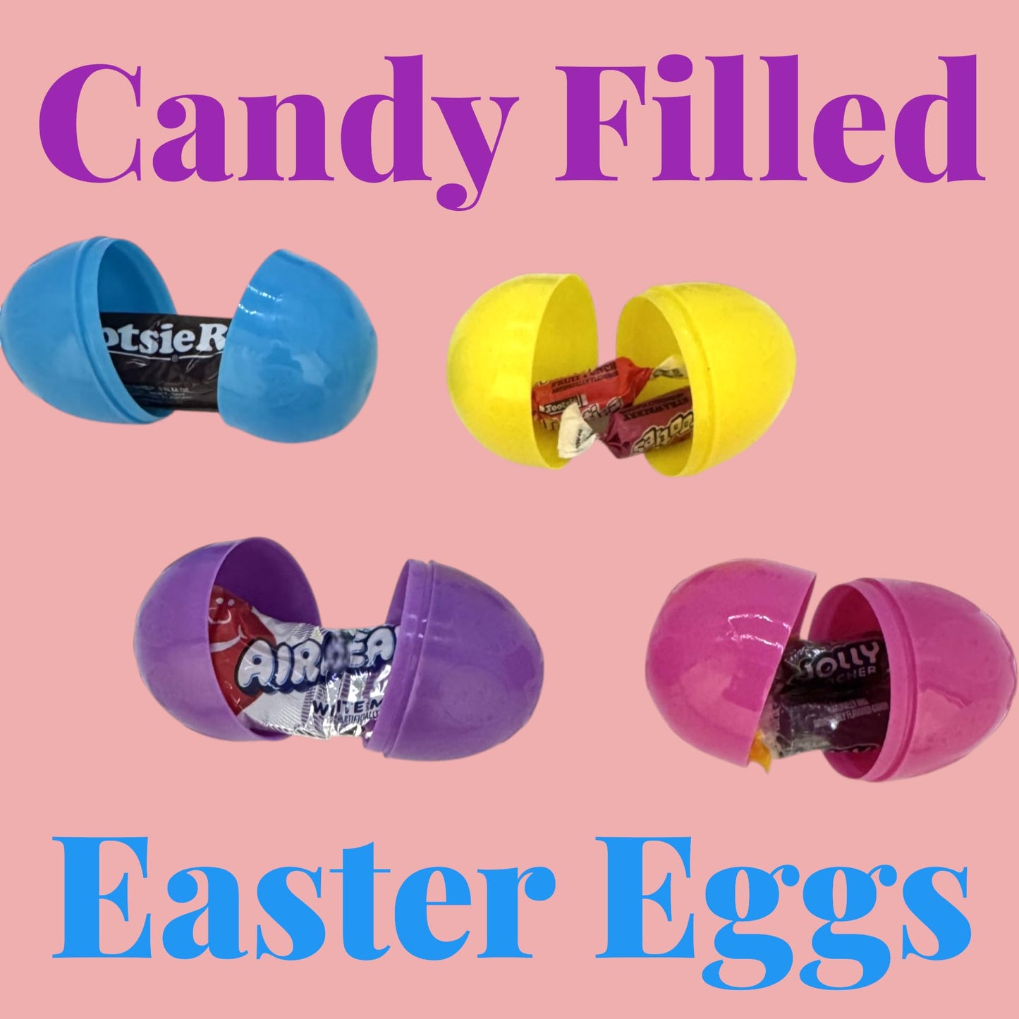 Klub Bulk Plastic Eggs Pre-Filled with Candy -24 cnt Great for Birthday's,Party's,Vendinig Machine's and Celebration Essentials with Assorted