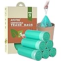 AYOTEE Compostable Trash Bags 4 Gallon Drawstring Trash Bags,100 Counts Ultra Strong Unscented Garbage Bag Small TrashBags Waste Basket Liners