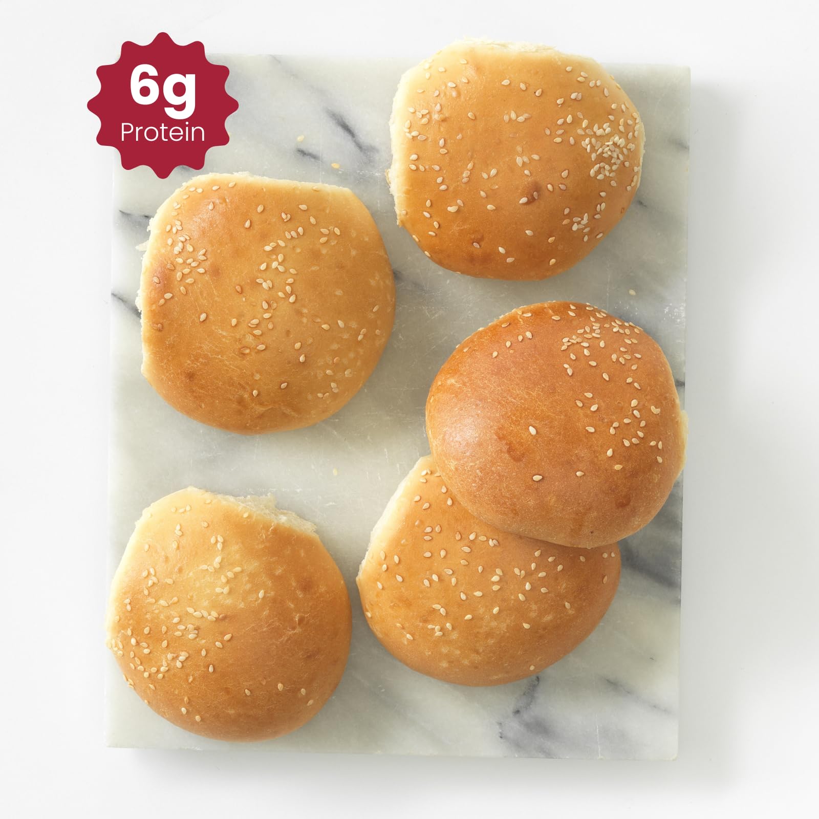 WiO SmartFoods™ Hamburger Buns, 16-Count Low-Carb, Fat-Free, Keto-Friendly, Fluffy & Delicious, All-Natural, Perfect for Burgers & Sandwiches, (2