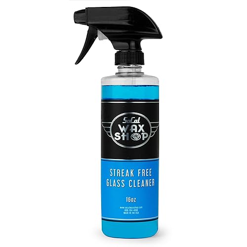 SoCal Wax Shop Streak Free Glass Cleaner - Ammonia Free Mirror & Window Cleaner Spray - Windshield Tinted Windows Chrome Porcelain - Car Detailing