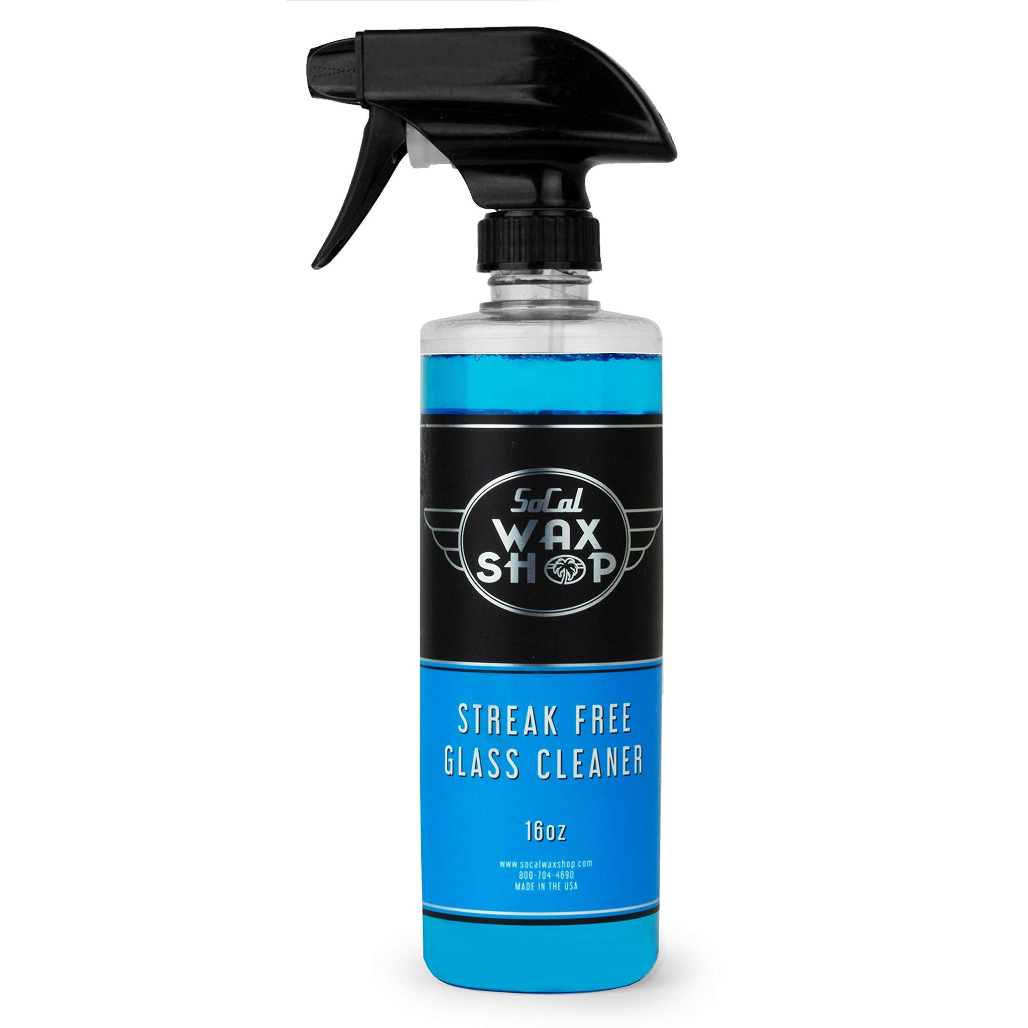 SoCal Wax Shop Streak Free Glass Cleaner - Ammonia Free Mirror & Window Cleaner Spray - Windshield Tinted Windows Chrome Porcelain - Car Detailing