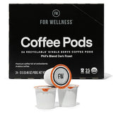For Wellness Arabica Coffee Pods (24 Pods, Dark Roast) - Pair With The Good Stuff to Supercharge Your Coffee