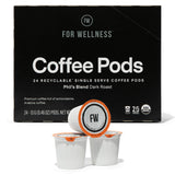 For Wellness Arabica Coffee Pods (24 Pods, Dark Roast) - Pair With The Good Stuff to Supercharge Your Coffee