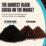 The Cocoa Trader Black Cocoa Powder for Baking (1 lb) - Darkest Dutch Processed Cocoa - Natural Jet Black Food Coloring Substitute - Unsweetened, Alkalized, Vegan, Gluten Free, 65 Servings