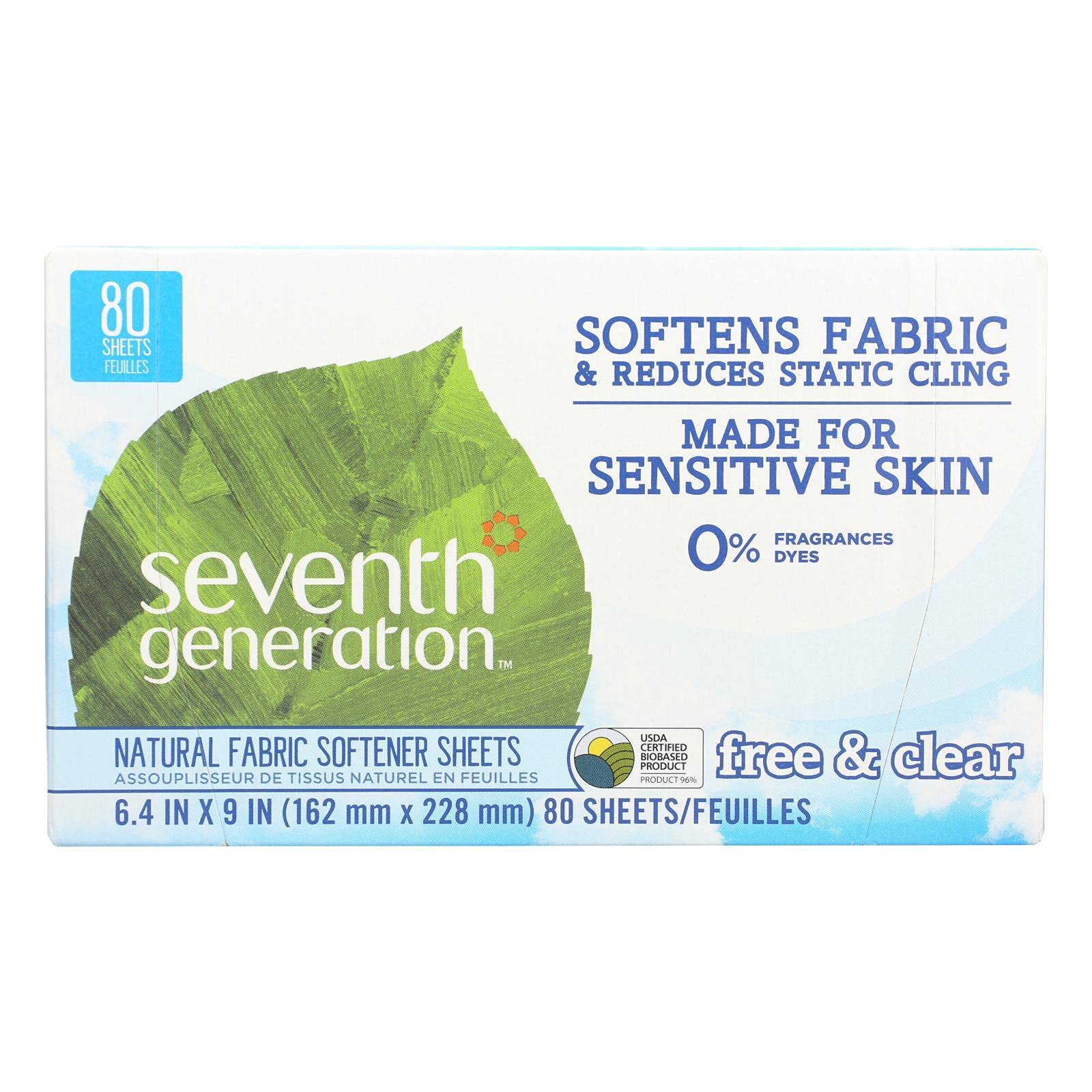 Seventh Generation -Free and Clear Fabric Softener Sheets (12 boxes, 80 CT)