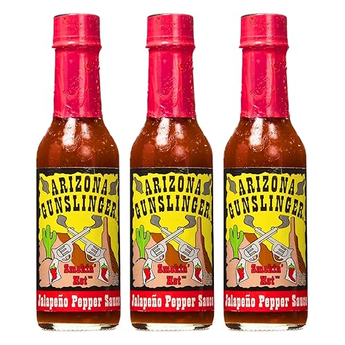 RetailSource Arizona Gunslinger Smokin' Red Jalapeño Pepper Sauce, 5 oz., 3 Bottles