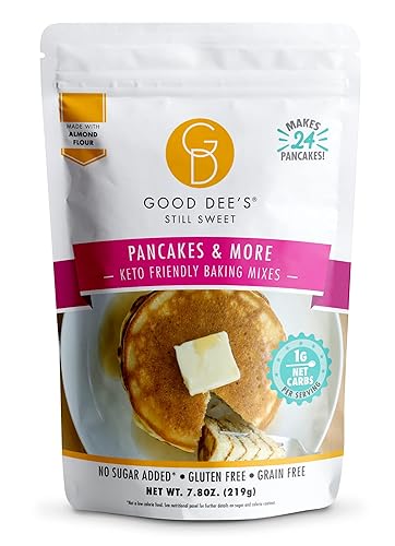 Good Dee’s Pancake, Waffle & Scone Mix - Low Carb Keto Baking Mix (1g Net Carbs, 20 Pancakes) | Sugar-Free, Gluten-Free, Grain-Free, Dairy-Free & Soy-Free | Diabetic, Atkins & WW Friendly