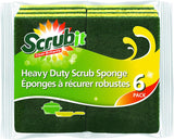 Cleaning Heavy Duty Scrub Sponge by Scrub-it - Scrubbing Sponges Use for Kitchen, Bathroom & More -6 Pack