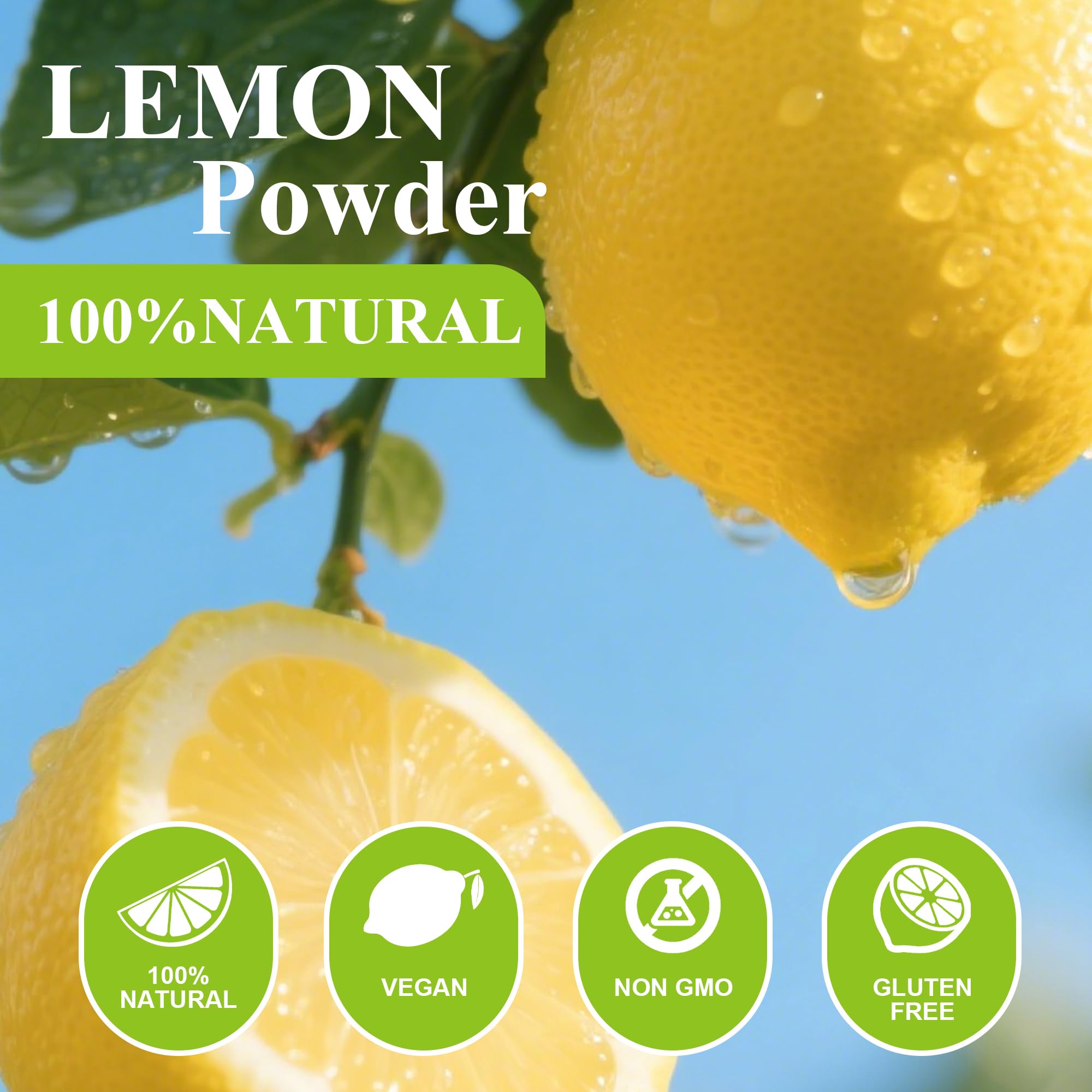 (226g/3pack?,Organic Lemon Juice powder, Natural Fruit Powder, Cold Pressed Lemons Source, No Sugar & Additives, Great Flavor for Drinks, Smoothie