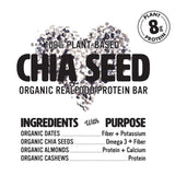 NutRaw Organic Chia Seed Bar, 12 Pack (1.4 oz) - Vegan Protein Bar with 8g Plant Protein & 6g Fiber - Clean Ingredient Chia Snack Bar, Gluten Free, No