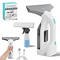 HAUSHOF Electric Window Vacuum Squeegee 11", Vacuum Squeegee Cordless Cleaner Tool Set, Window Vac with 300ml Spray Bottle & 100ml Water Tank