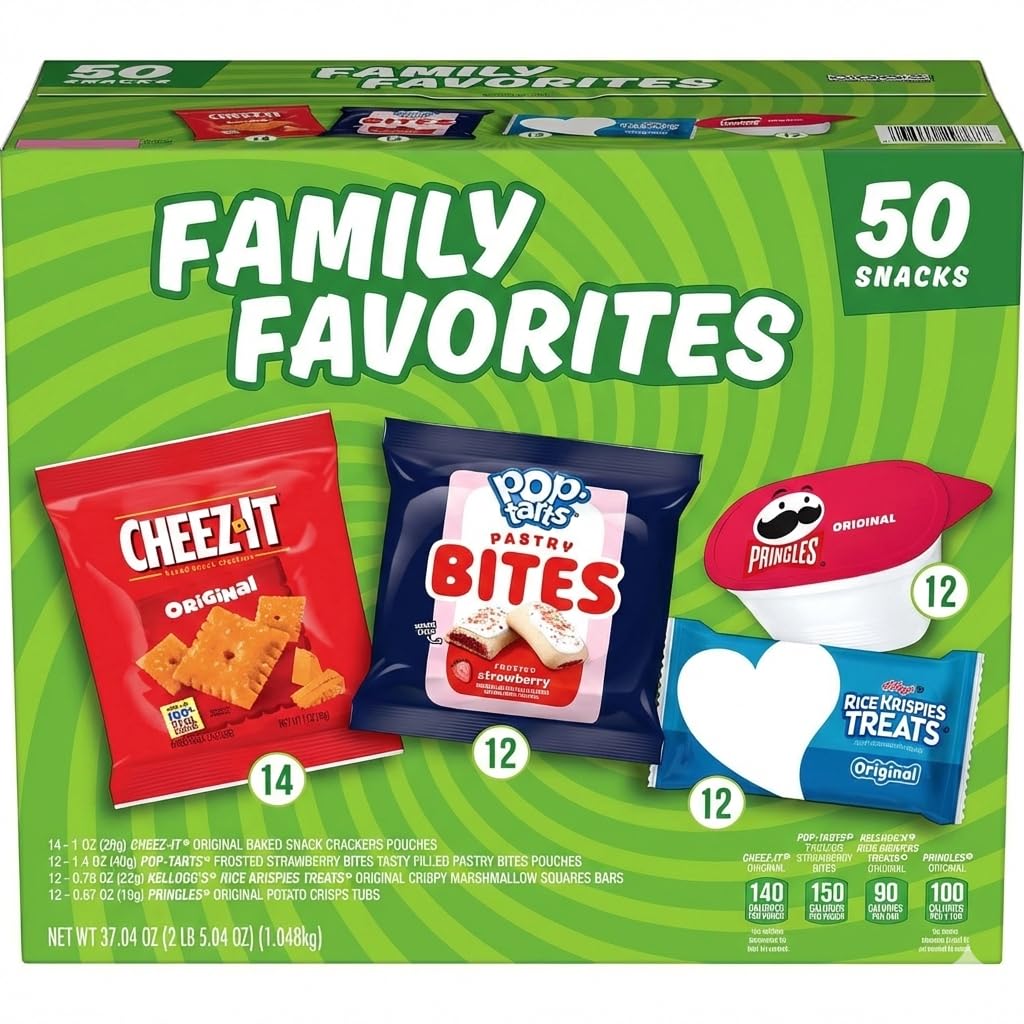 Kellogg's Family Favorites Mix, Variety Pack Snacks, 50 pk.