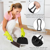 Dust Pan and Brush Set-Handheld Angled DustPan and Hand Broom Set, Large dust pan with handle,Heavy Duty Metal Dustpan and Brush Set Home For Small