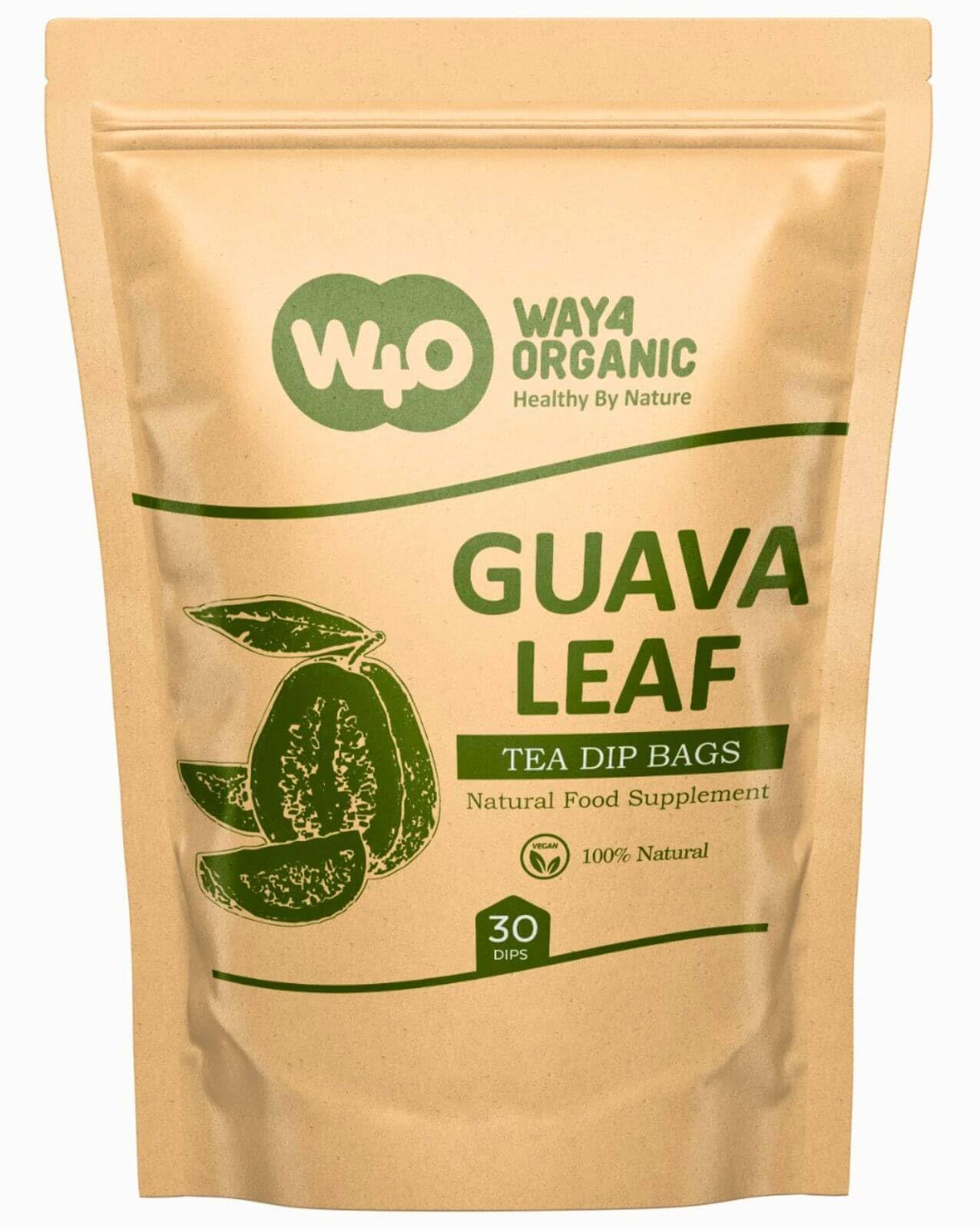 Guava Tea Bags, Dried Tender Leaves Tea, 30 Count, Pleasant Taste, Caffeine Free (Pack of 1)