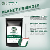 Elephantal Wellness Premium Well Balanced Herbal Tea | Healthy Cortisol, Adaptogenic Stress Energy Support with Ashwagandha, Goji, Reishi, Holy Basil