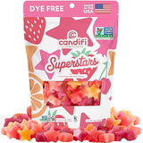 Candifi Dye Free Candy - Superstars Gummy Stars (8 oz) - Vegan Candy - Non GMO - Fruit Flavored Soft Chewy Stars with Natural Colors & Flavors