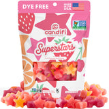 Candifi Dye Free Candy - Superstars Gummy Stars (8 oz) - Vegan Candy - Non GMO - Fruit Flavored Soft Chewy Stars with Natural Colors & Flavors