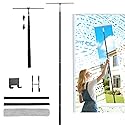 17.3?-60? Extendable Shower Squeegee with Long Handle - Metal Window Squeegee with Extension Pole for Shower Glass, Home High Window, Floors