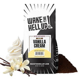 Wake The Hell Up! 1lb Ultra-Caffeinated Vanilla Cream Ground Coffee, Low Acid, Medium-Dark Roast