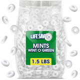 Wint O Green Hard Candy - Individually Wrapped, 1.5 Lb Bulk Bag, Refreshing Breath Mints & Classic White Candy, for Office Desk, Reception, Parties